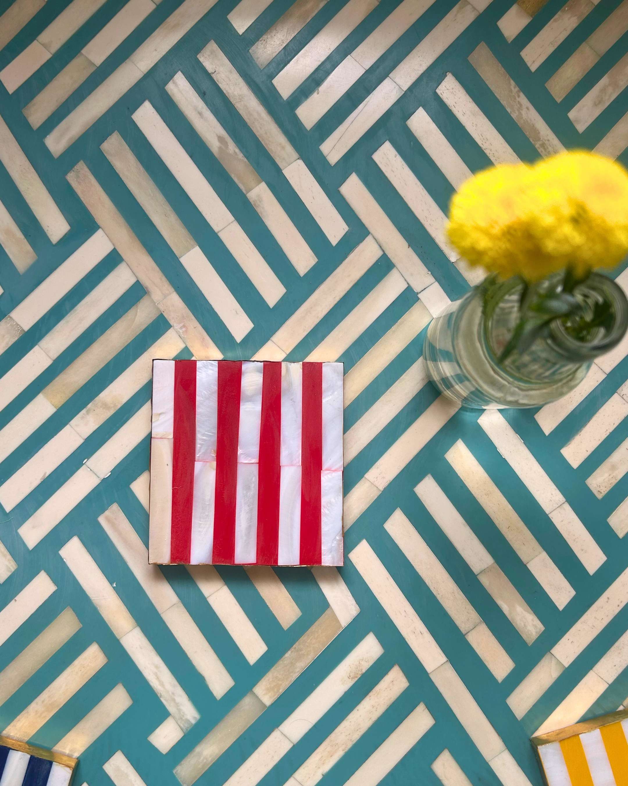 Mother of Pearl Stripe Coasters – Set of 4