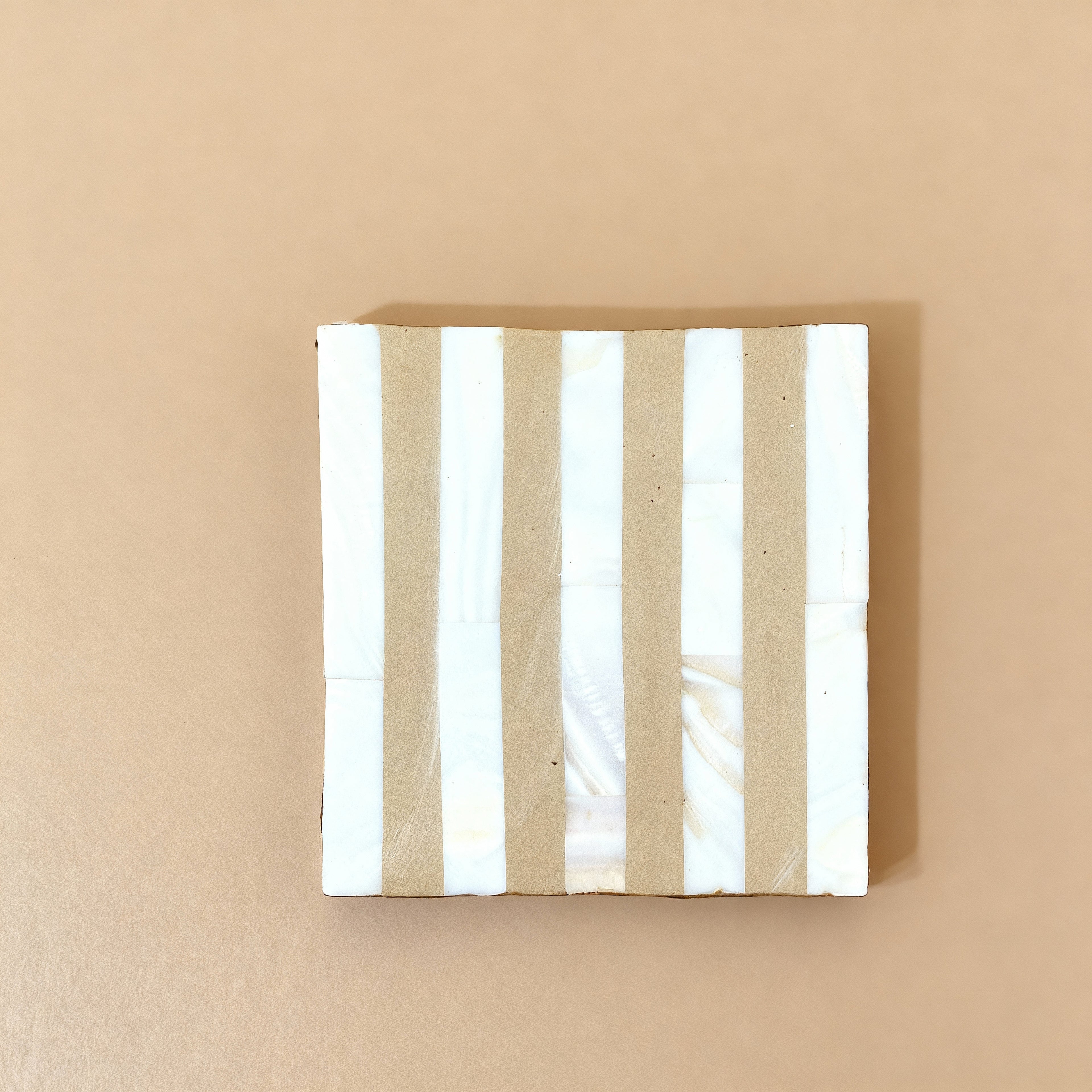 Beige Stripe Mother of Pearl Coaster